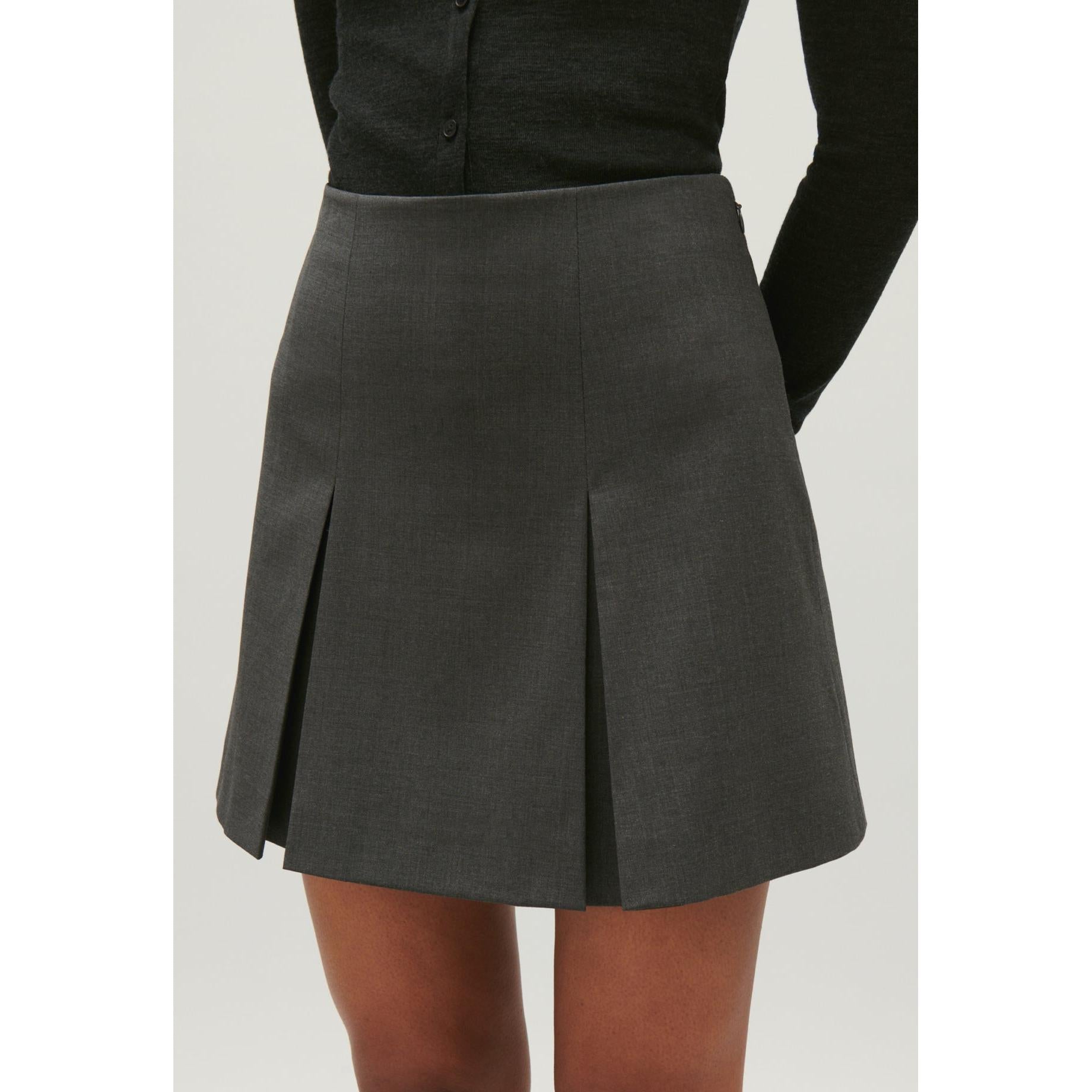 Jupe Courte Gris Chiné