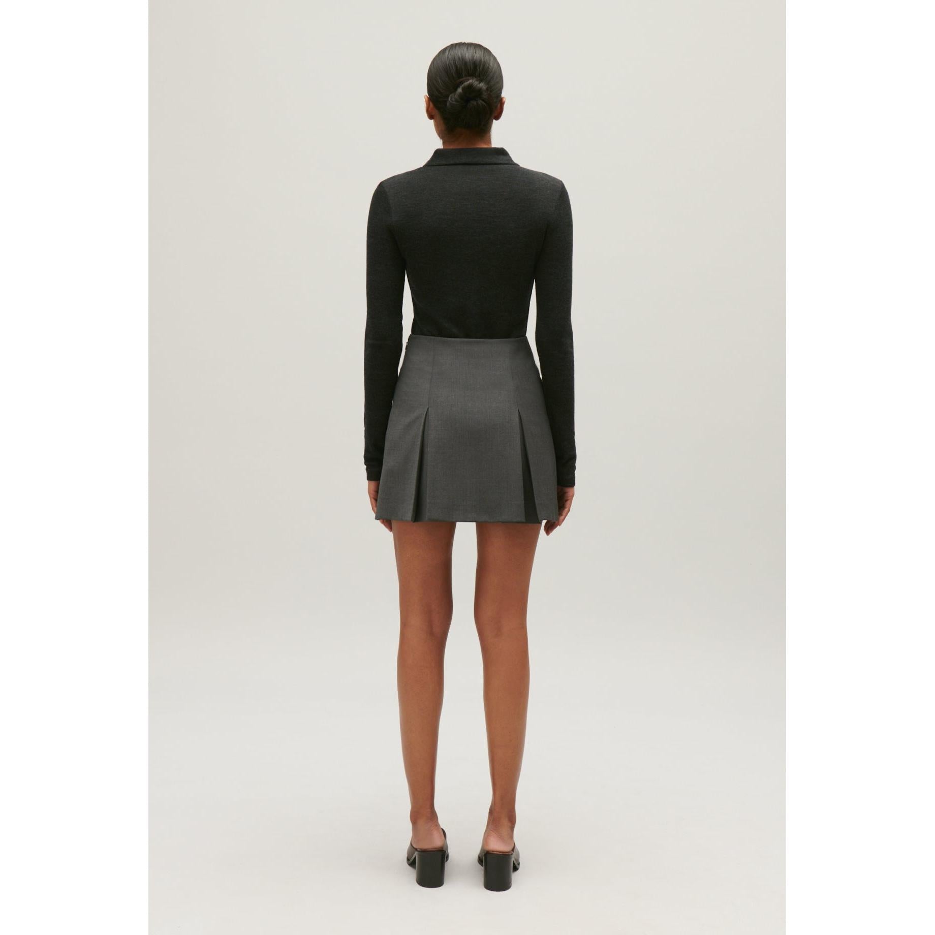 Jupe Courte Gris Chiné