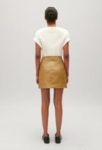 Claudie Pierlot - Jupe Cuir - Creme - Jaune Pale