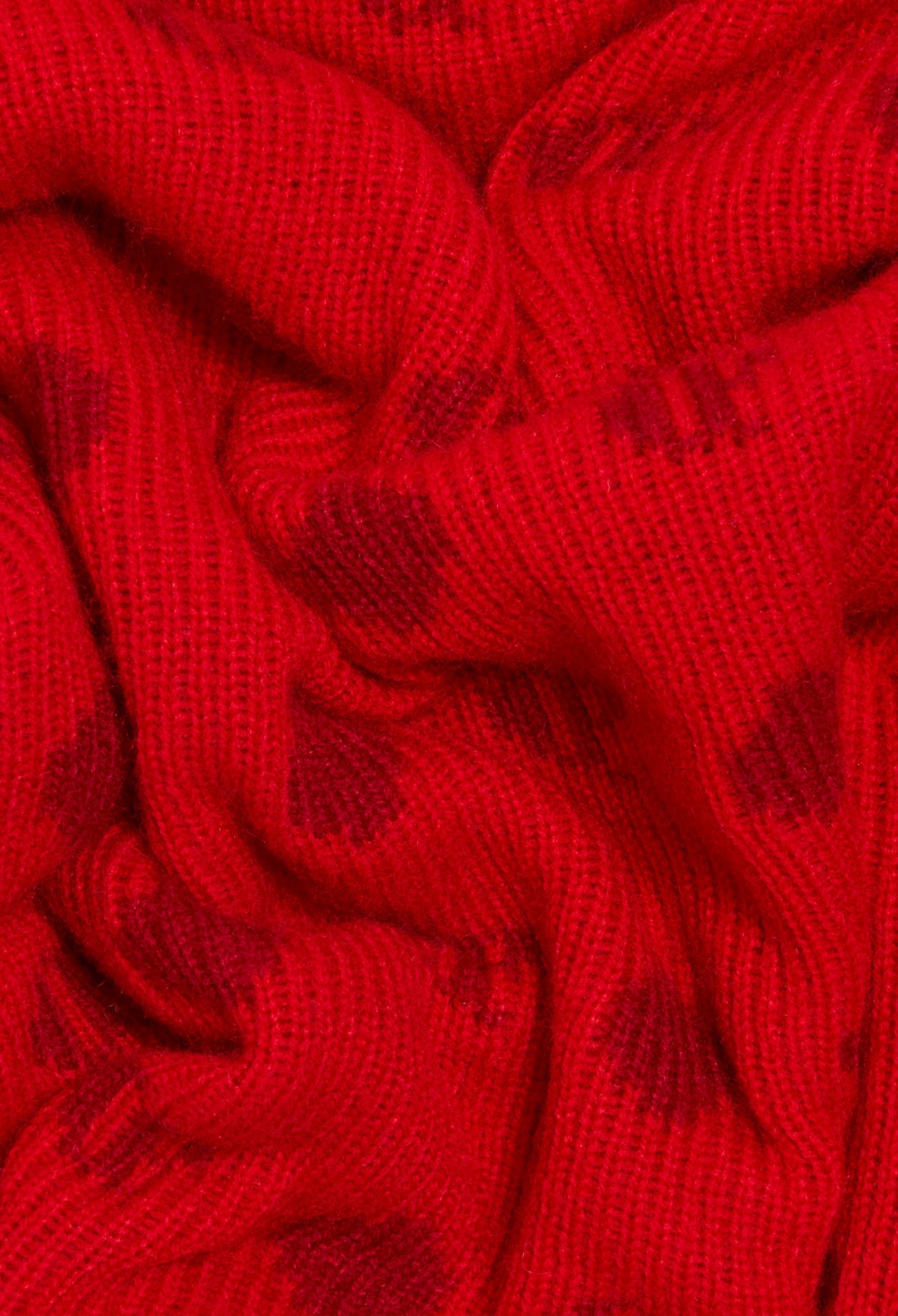 Knitted Skirt - Melange - Red