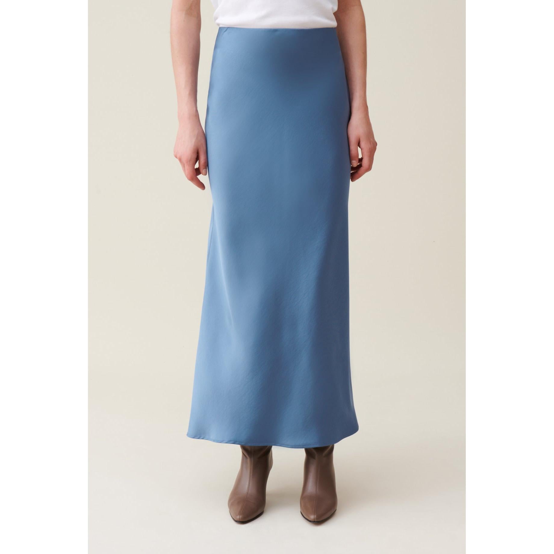 Jupe Midi Fluide Satinée