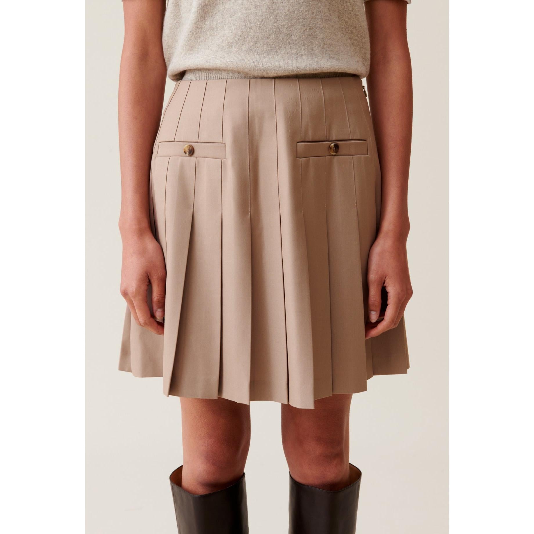 Pleated Mini Skirt