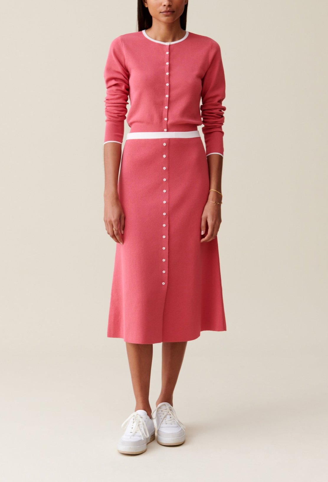 Jupe Maille - Maxi Plisso - Bois De Rose