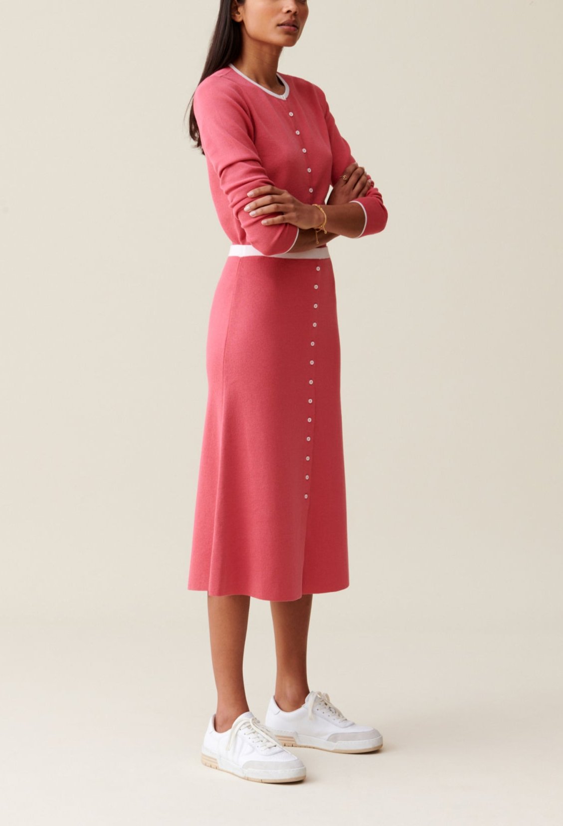 Knitted Skirt - Maxi Plisso - Rosewood