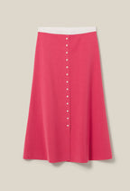 Knitted Skirt - Maxi Plisso - Rosewood