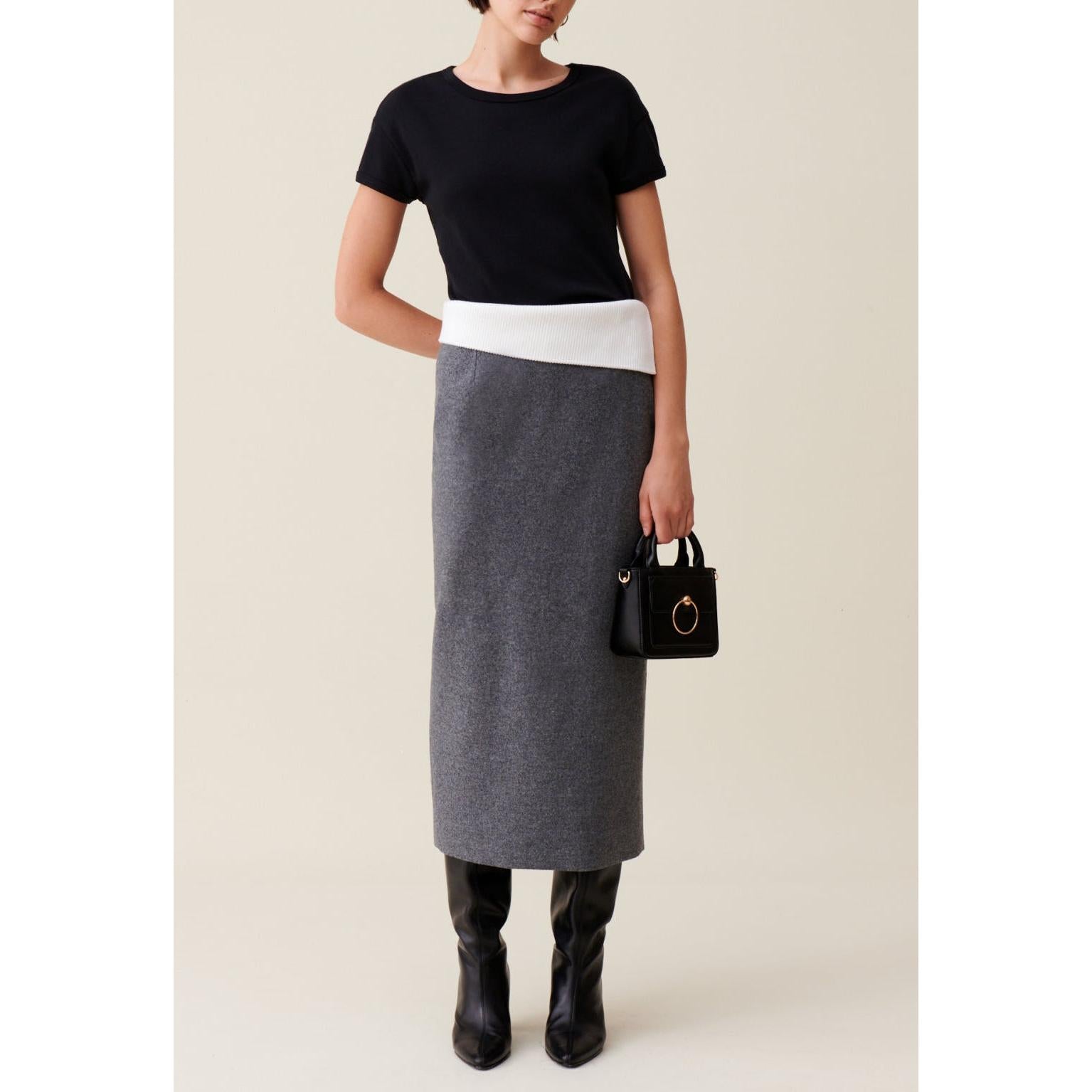 Grey Straight Skirt
