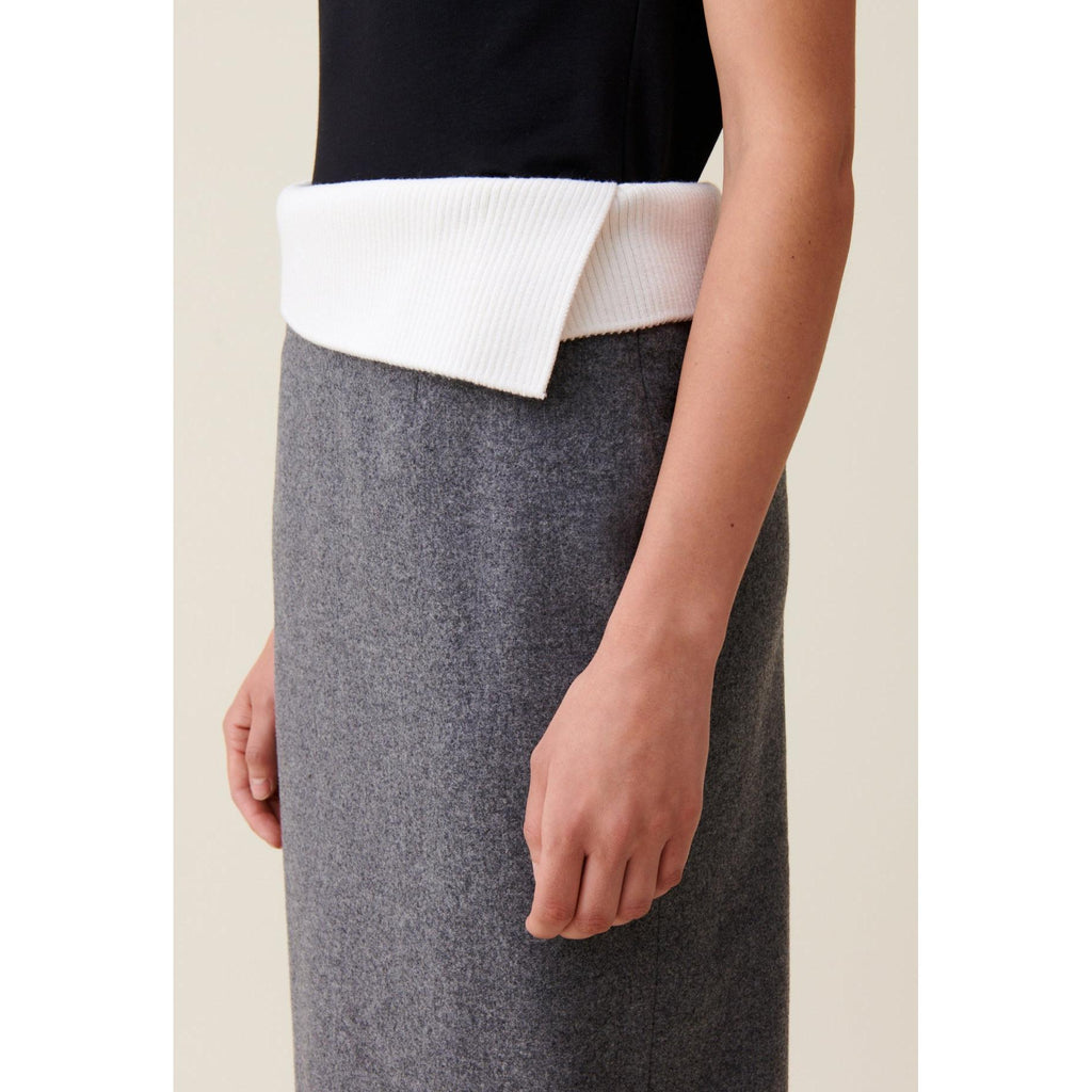 Grey Straight Skirt