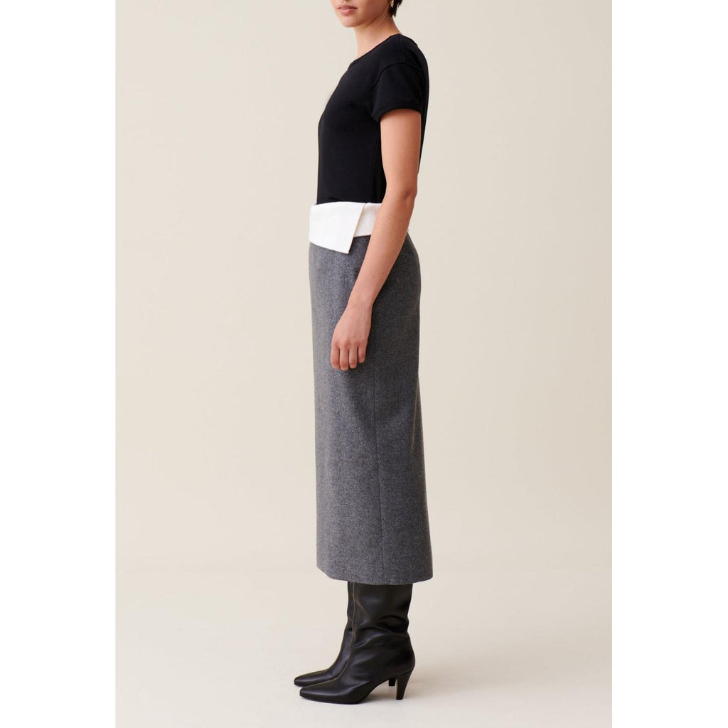Grey Straight Skirt