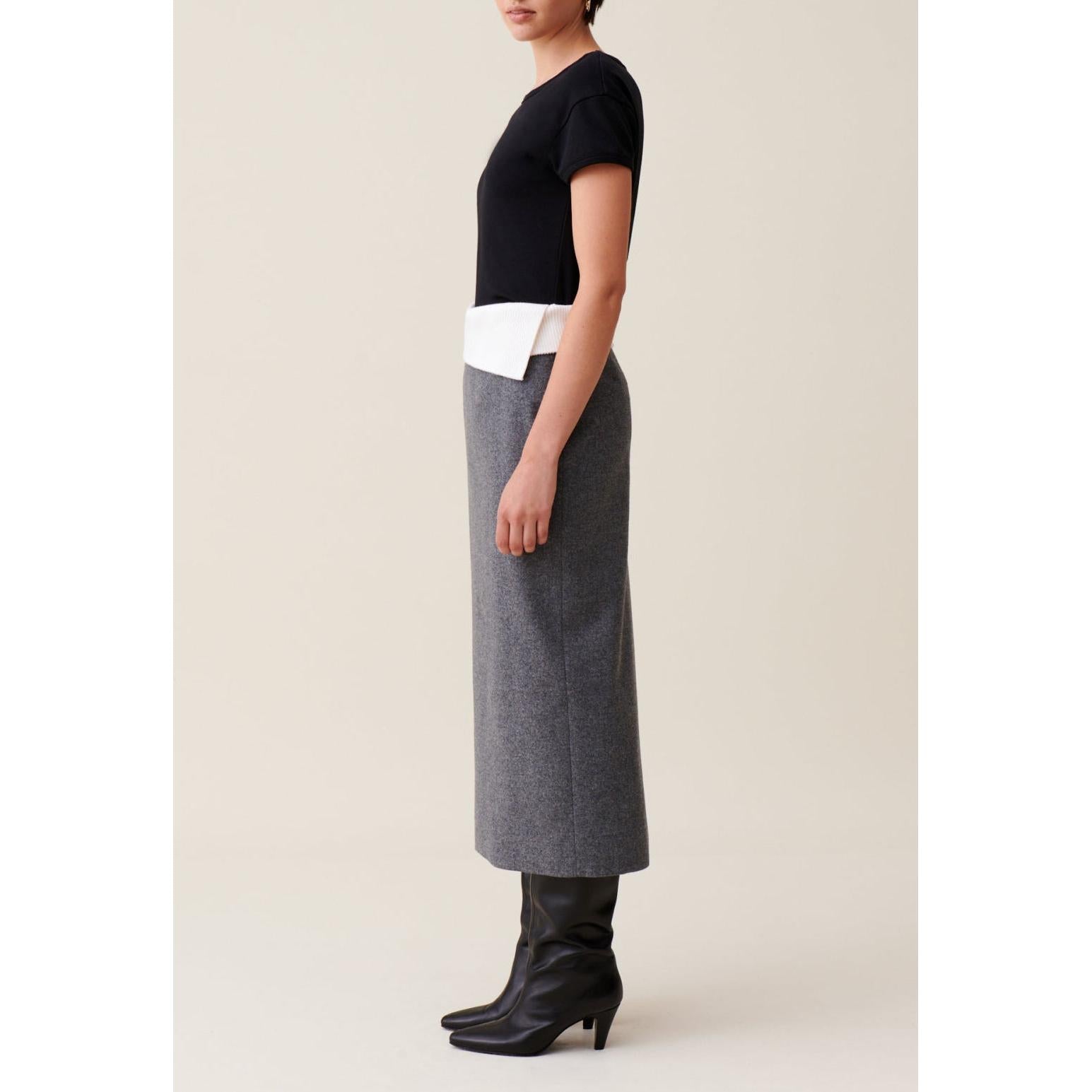 Grey Straight Skirt