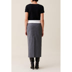 Grey Straight Skirt