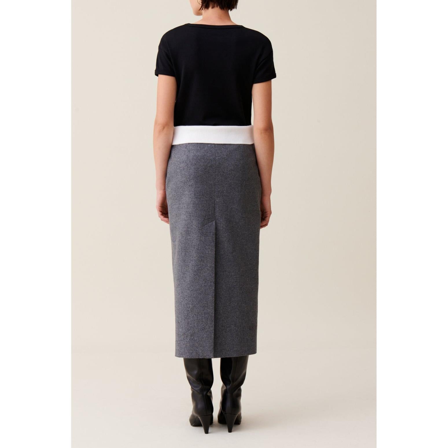 Grey Straight Skirt