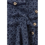 Falda azul marino con monograma de talle alto