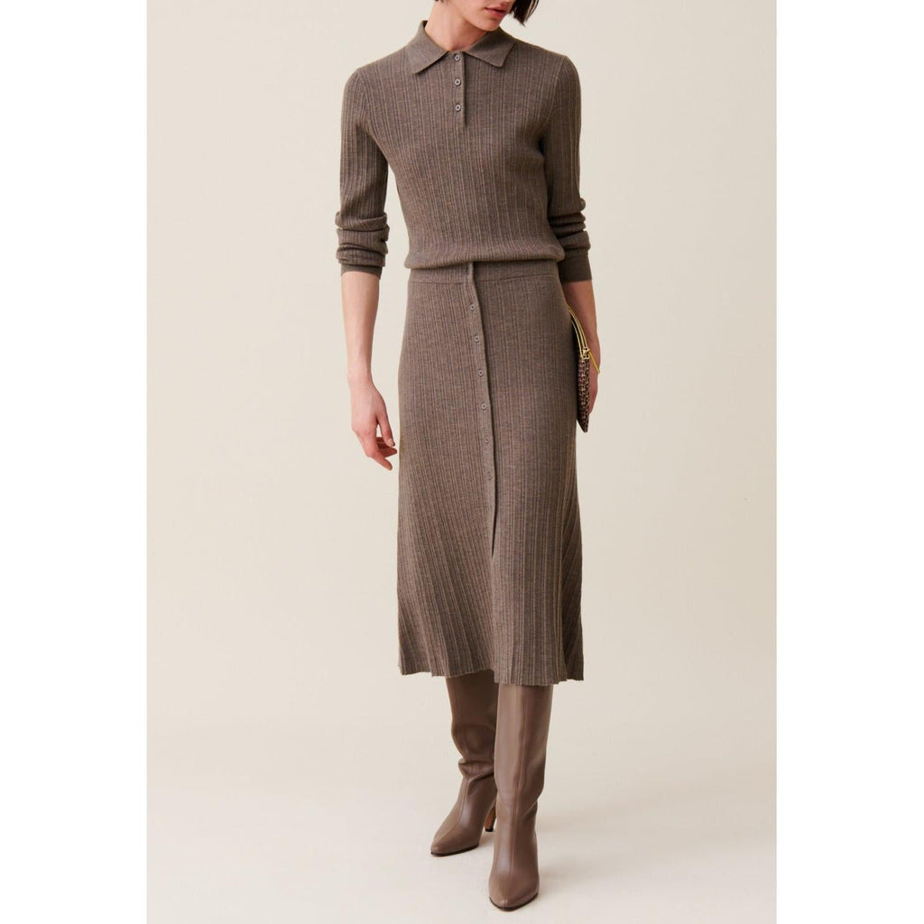 Claudie Pierlot - Falda Plisada Abotonada Midi