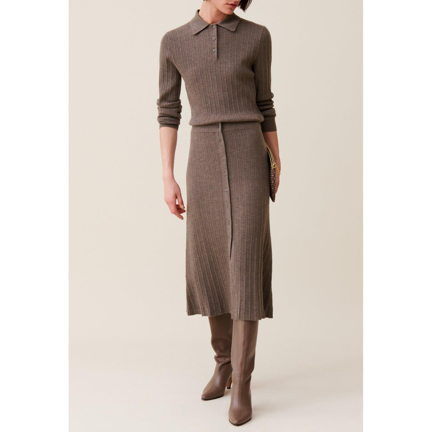 Claudie Pierlot - Falda Plisada Abotonada Midi