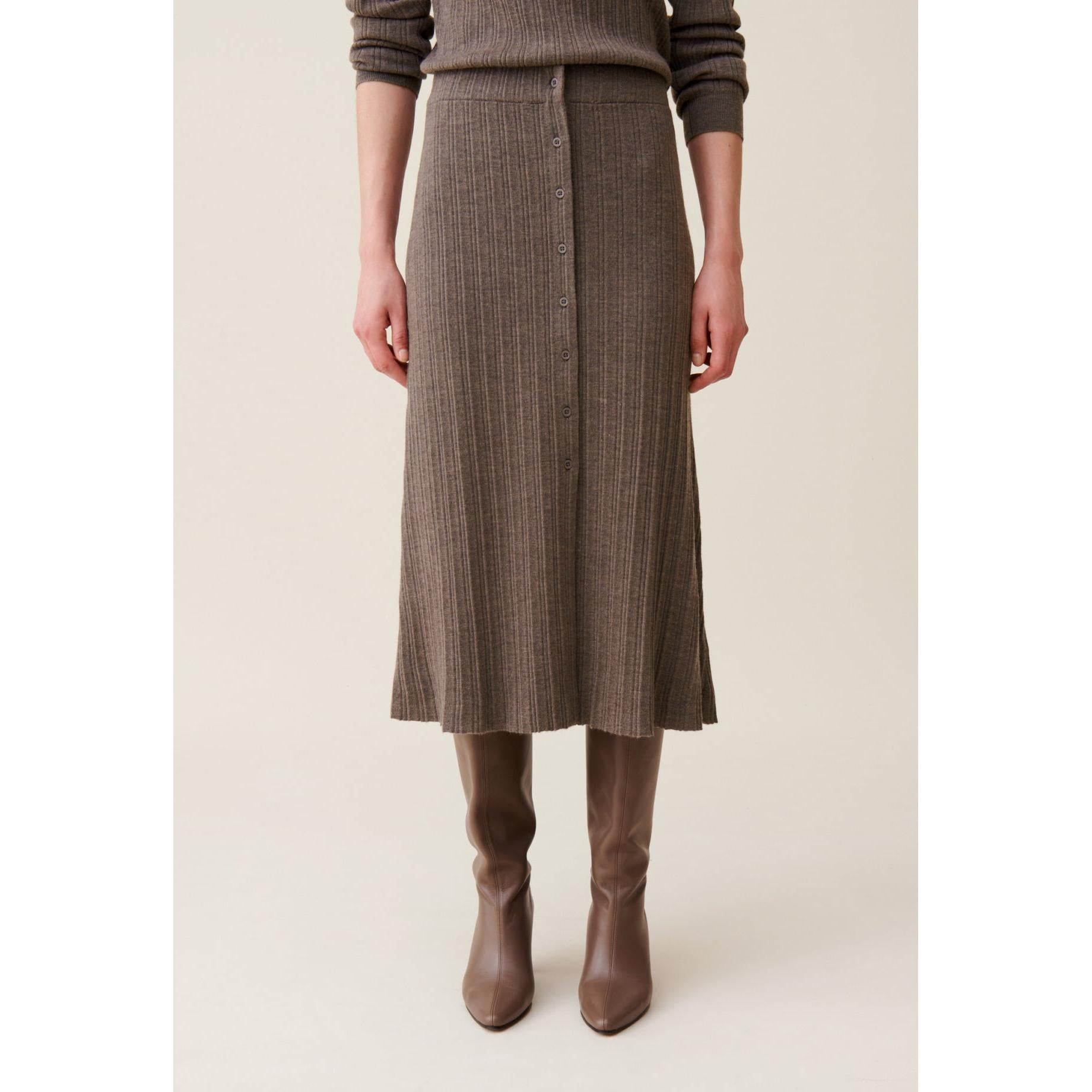 Claudie Pierlot - Falda Plisada Abotonada Midi