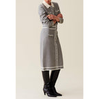 Falda de Punto Midi Gris