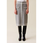 Falda de Punto Midi Gris