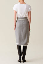 Falda de Punto Midi Gris