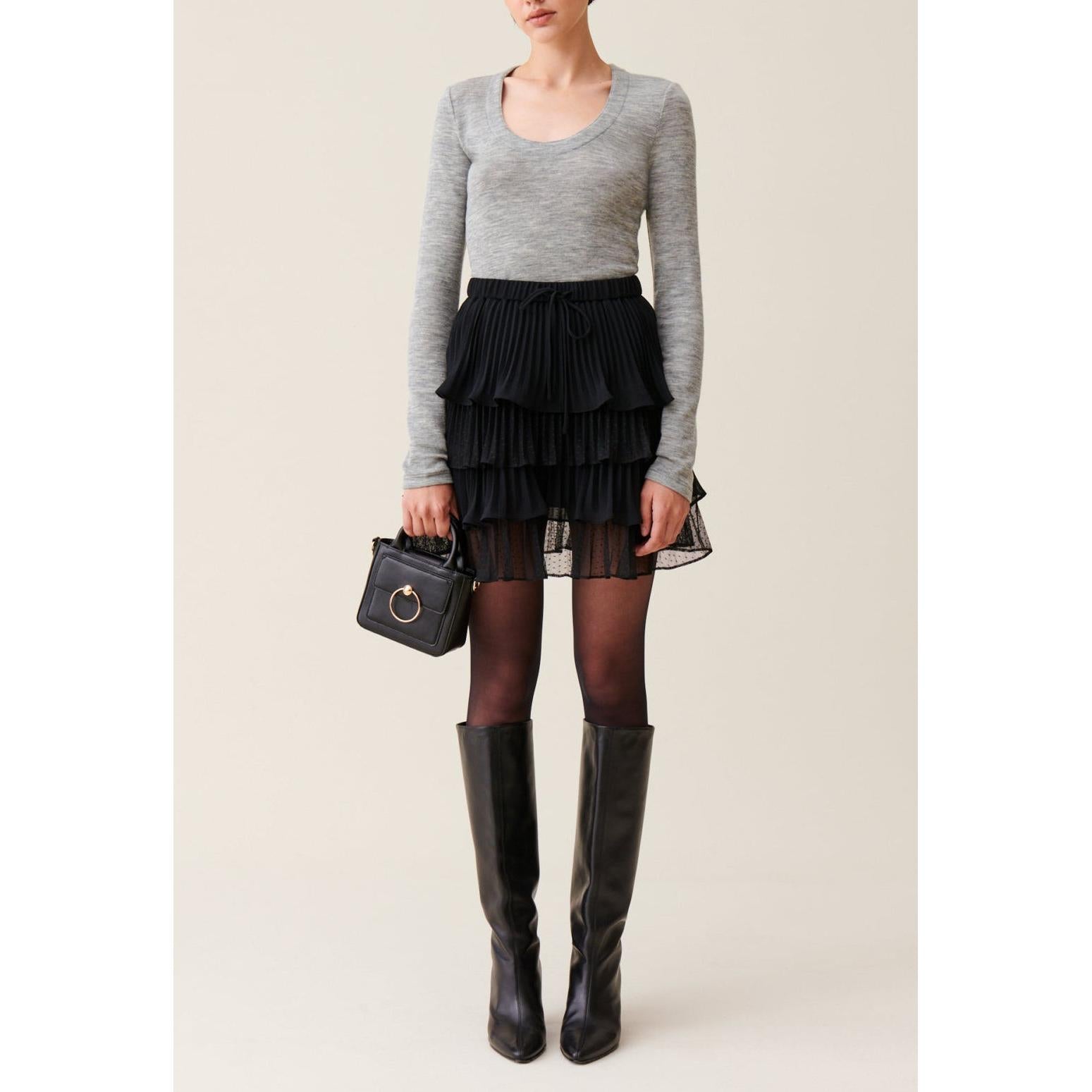 Jupe Courte Noire Volants