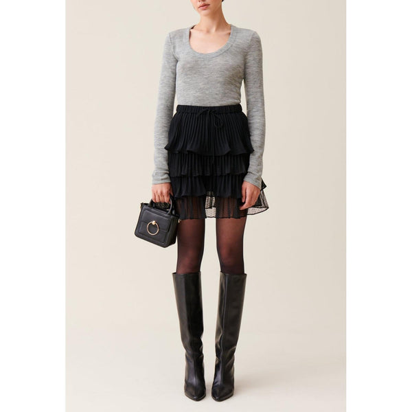 Short Black Skirt Ruffles