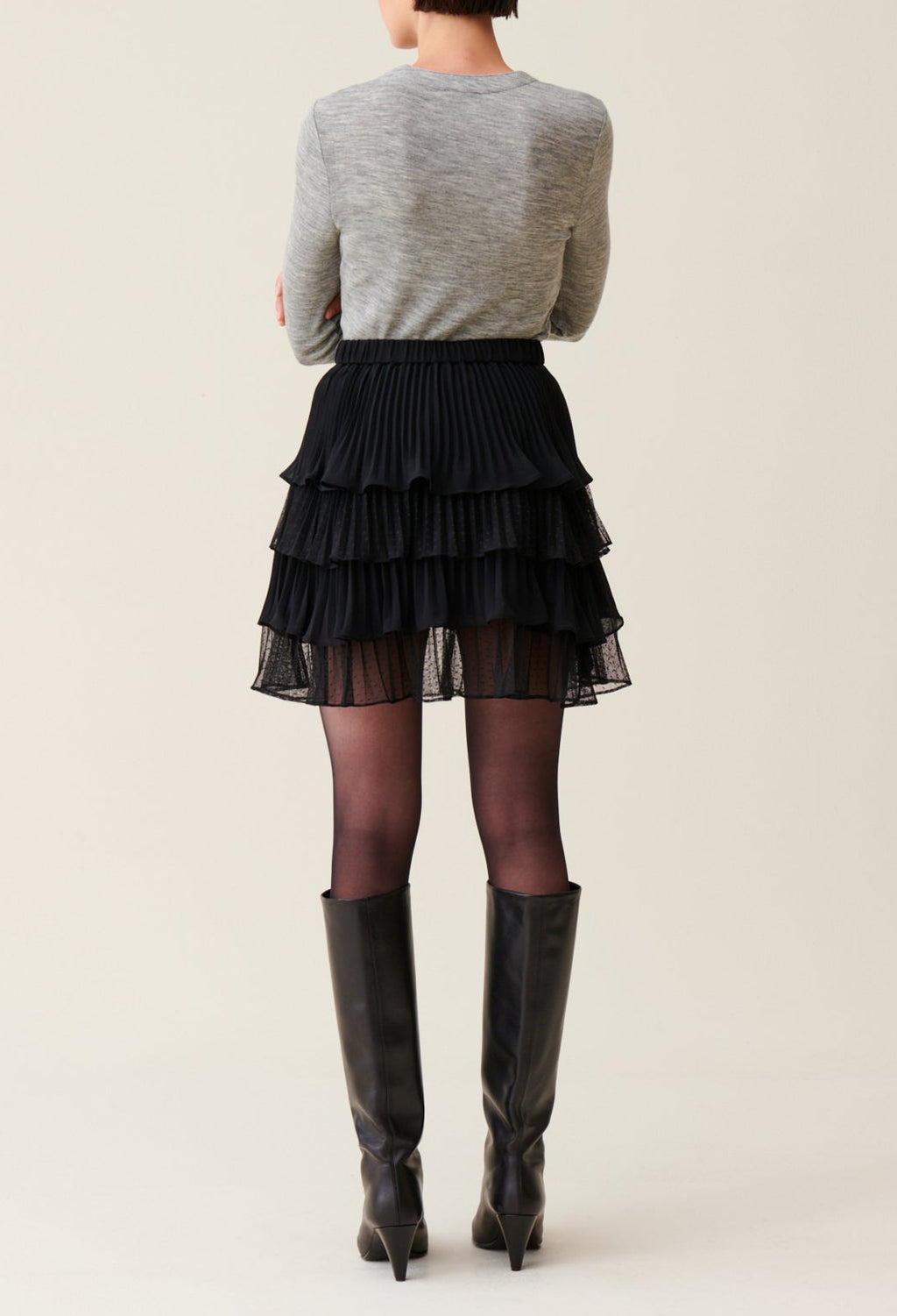 Jupe Courte Noire Volants