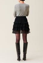Jupe Courte Noire Volants