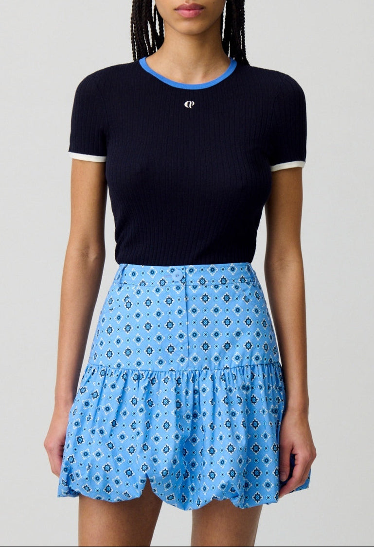 Sunebis Print Dark Blue Skirt