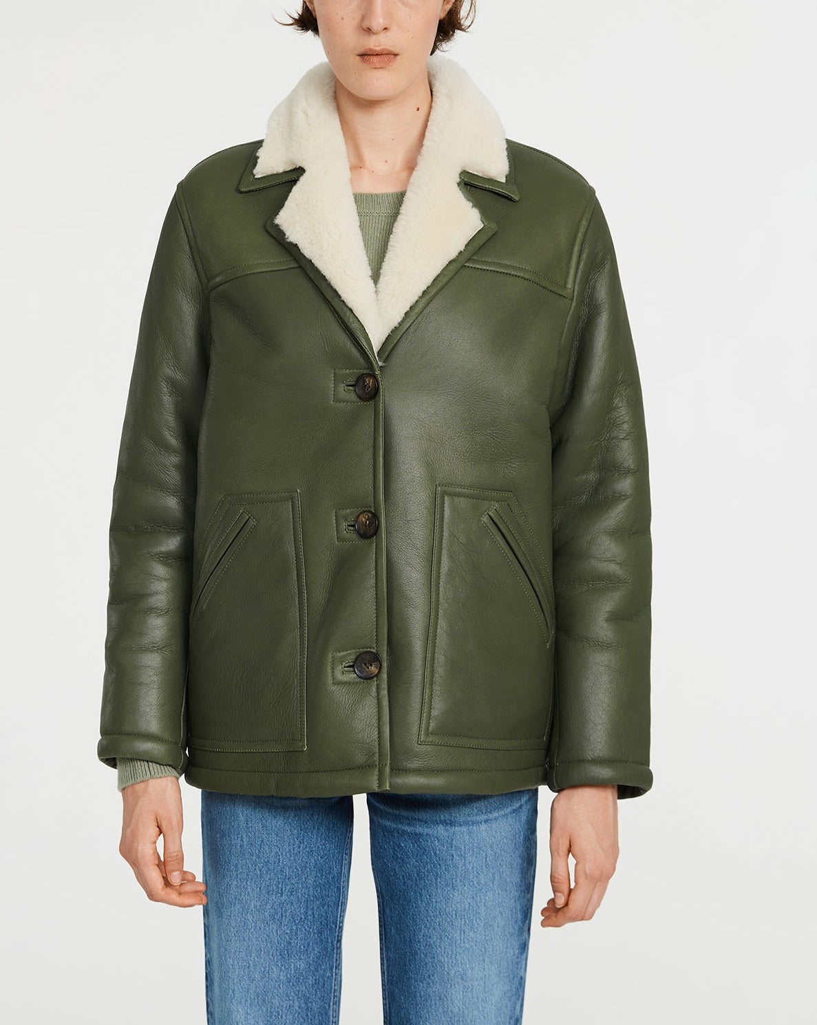 Claudie Pierlot - Piel de oveja - Fenda - Caqui