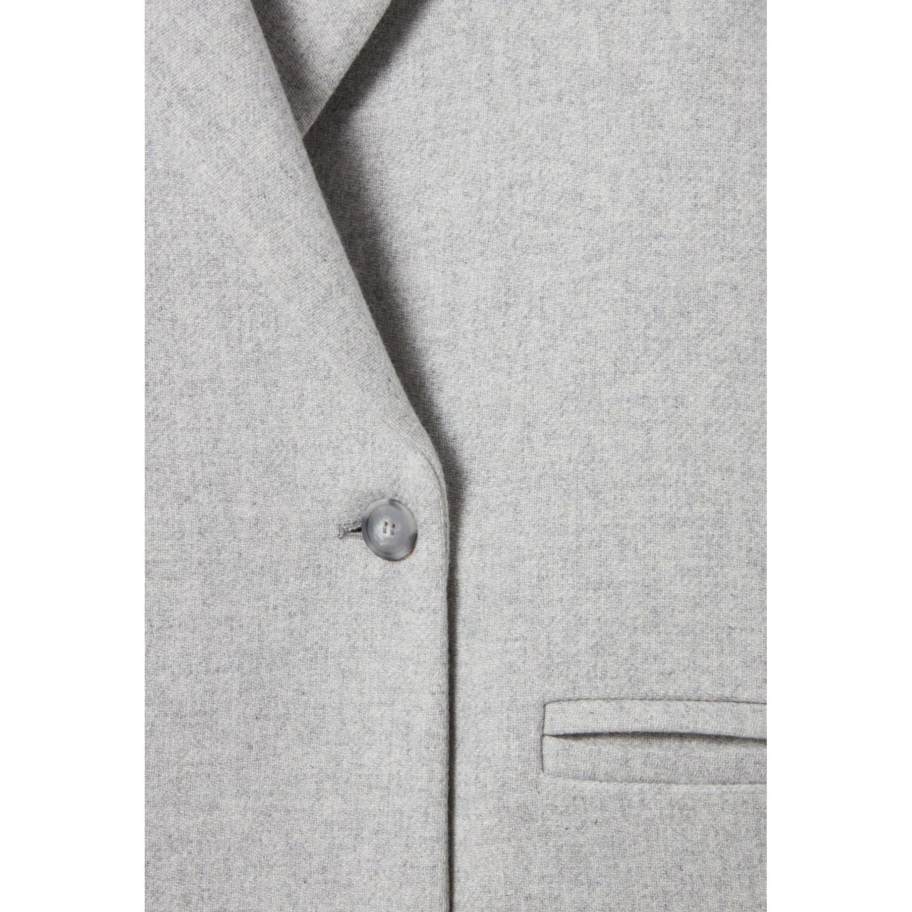 Claudie Pierlot - Manteau Mi-Long Tailleur Gris Clair