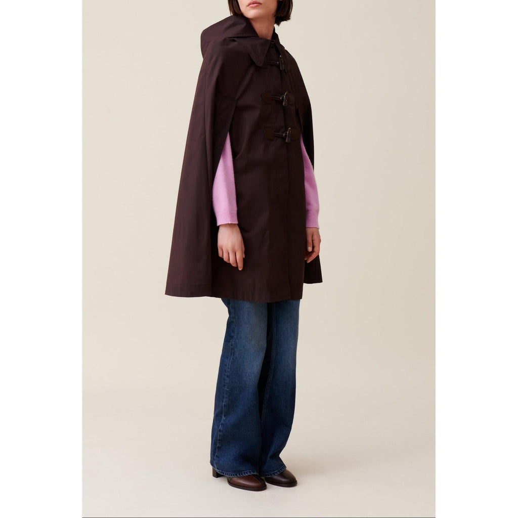 Claudie Pierlot - Cape À Capuche Amovible Prune