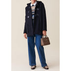 Claudie Pierlot - Manteau Court Capuche Bleu Marine