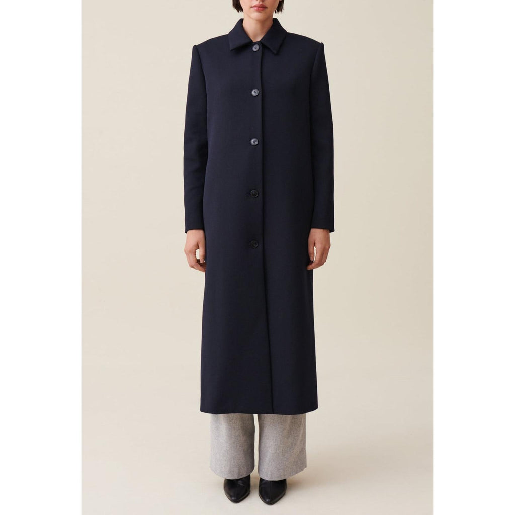 Claudie Pierlot - Manteau Long Coupe Droite Bleu