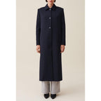 Claudie Pierlot - Manteau Long Coupe Droite Bleu