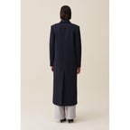 Claudie Pierlot - Manteau Long Coupe Droite Bleu