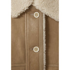 Chaqueta Corta De Piel De Oveja Beige