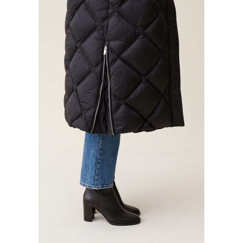 Chaqueta larga acolchada con capucha