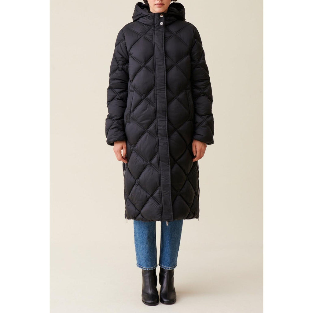 Chaqueta larga acolchada con capucha