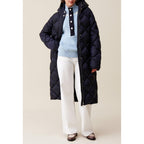 Long Quilted Hooded Down Jacket