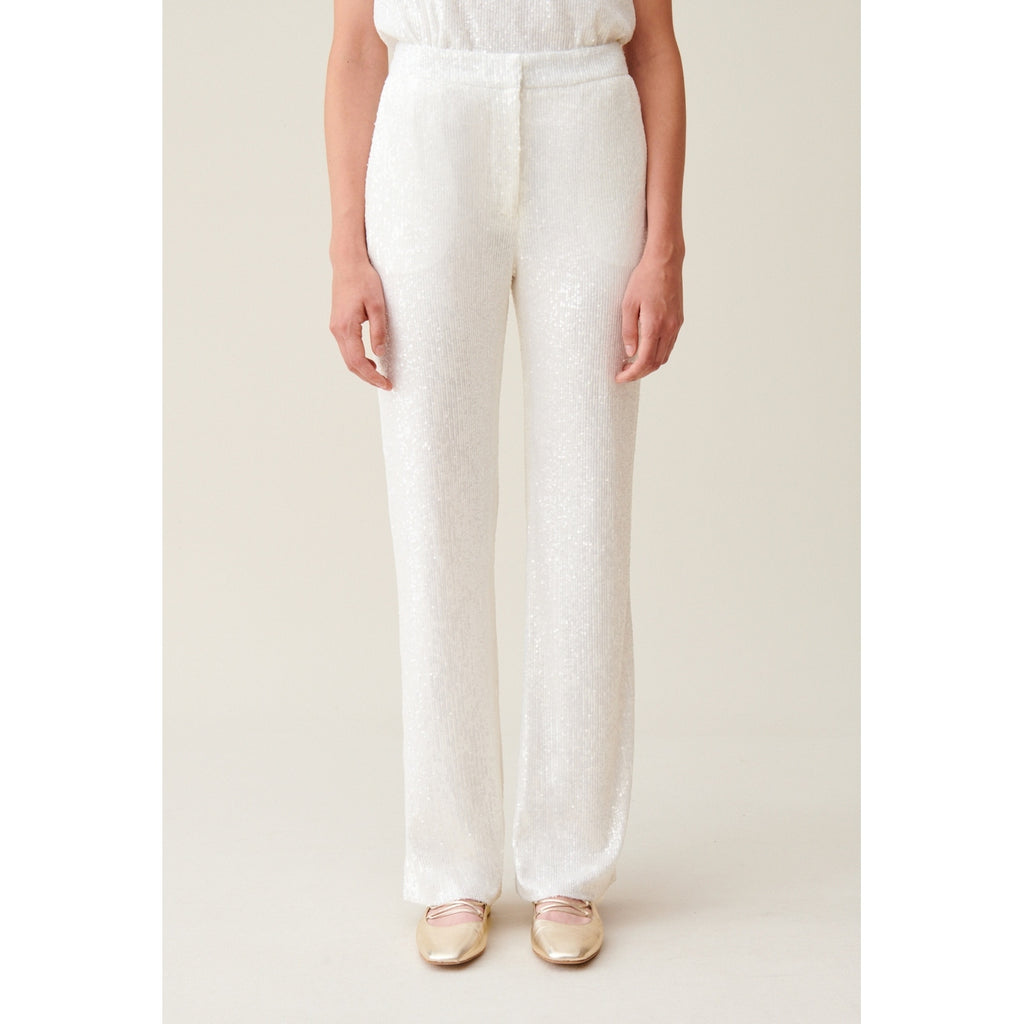 Pantalon Paillette Blanc