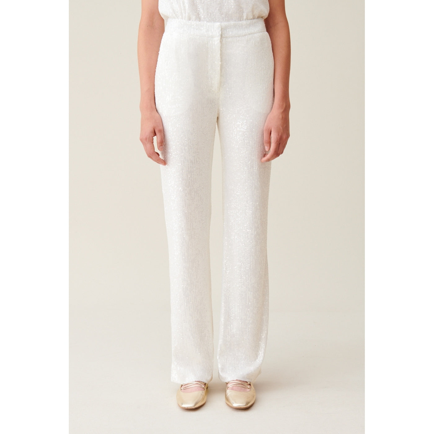 Pantalon Paillette Blanc