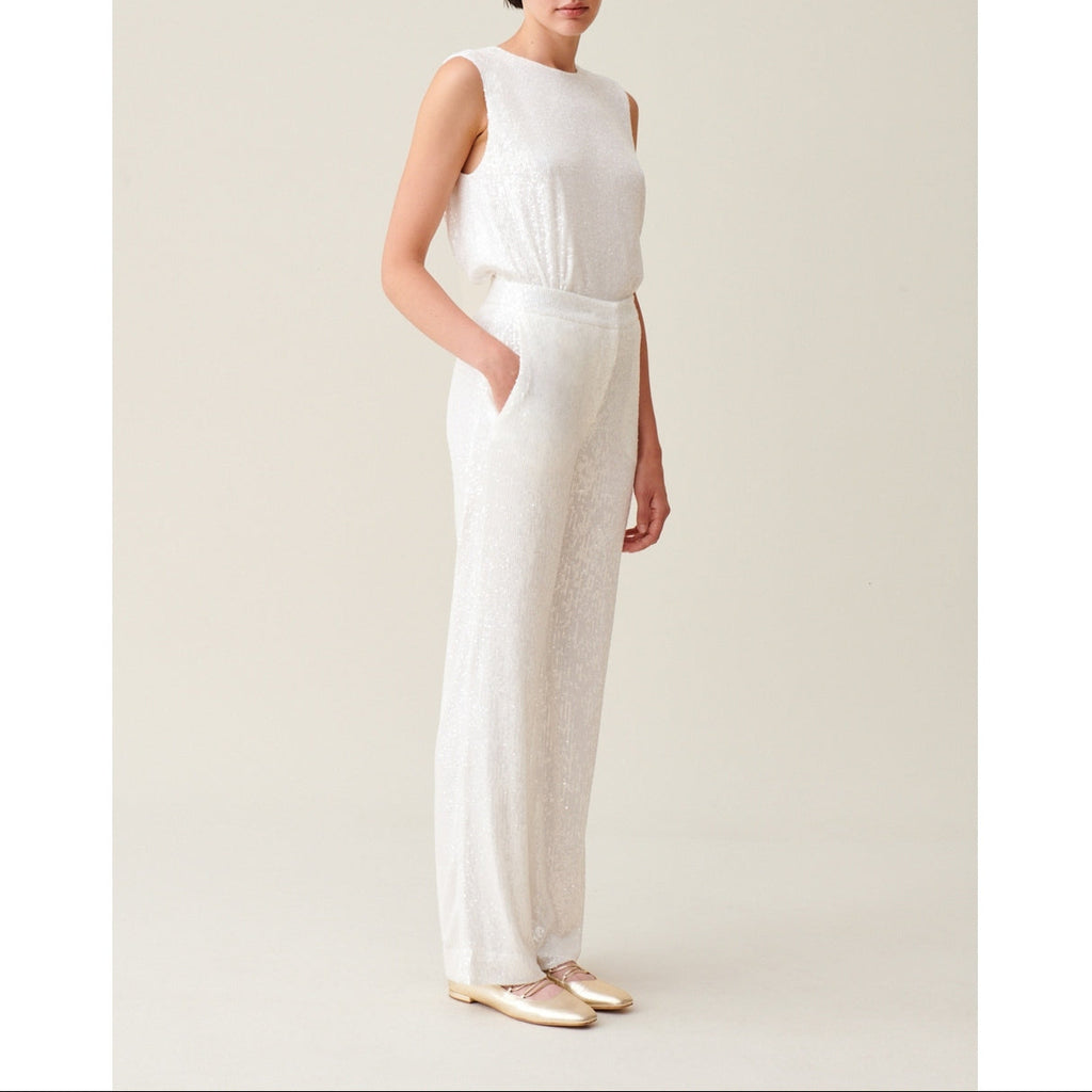 Pantalon Paillette Blanc