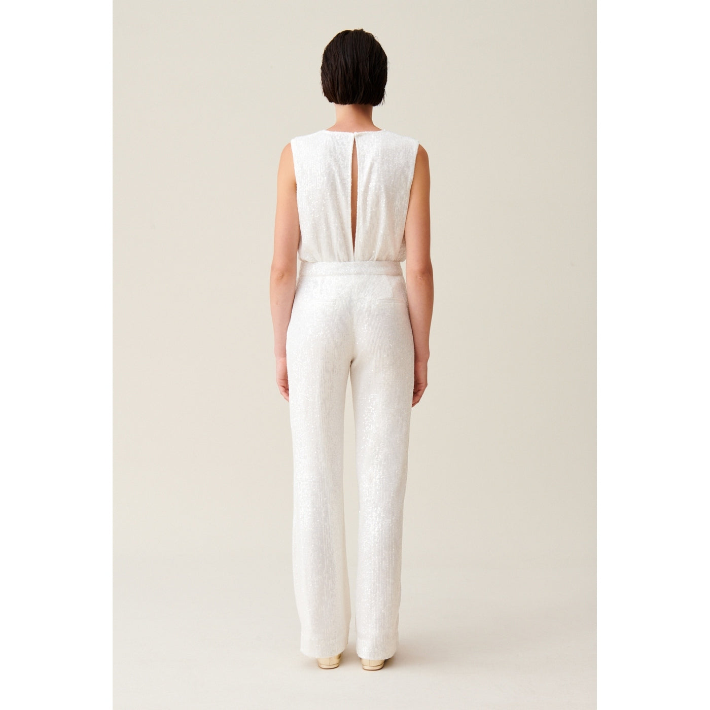Pantalon Paillette Blanc