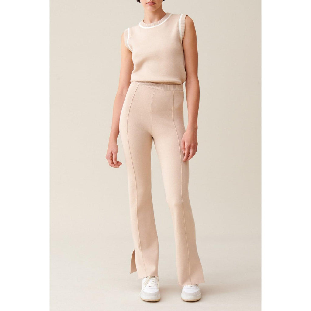 Straight-Leg Trousers with Ankle Slits