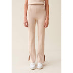 Straight-Leg Trousers with Ankle Slits