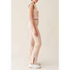 Straight-Leg Trousers with Ankle Slits