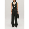 Pantalones anchos gris jaspeado