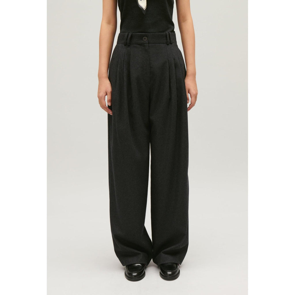 Pantalones anchos gris jaspeado