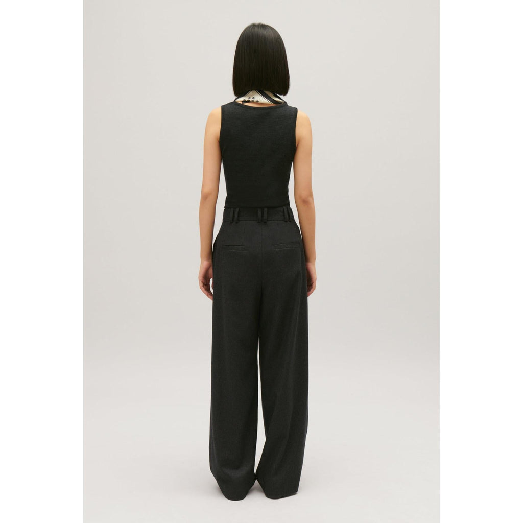 Pantalones anchos gris jaspeado