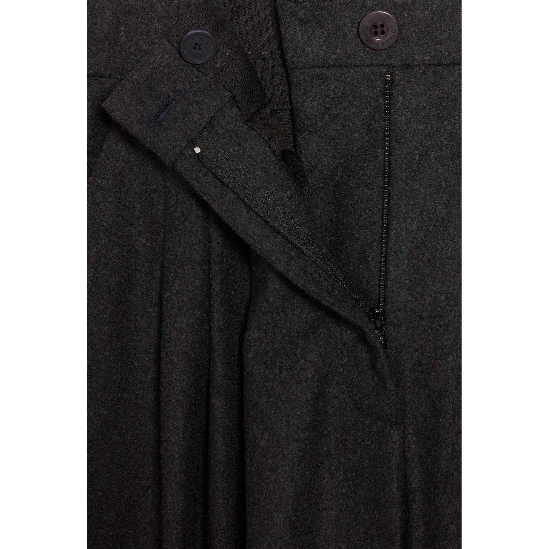 Pantalones anchos gris jaspeado