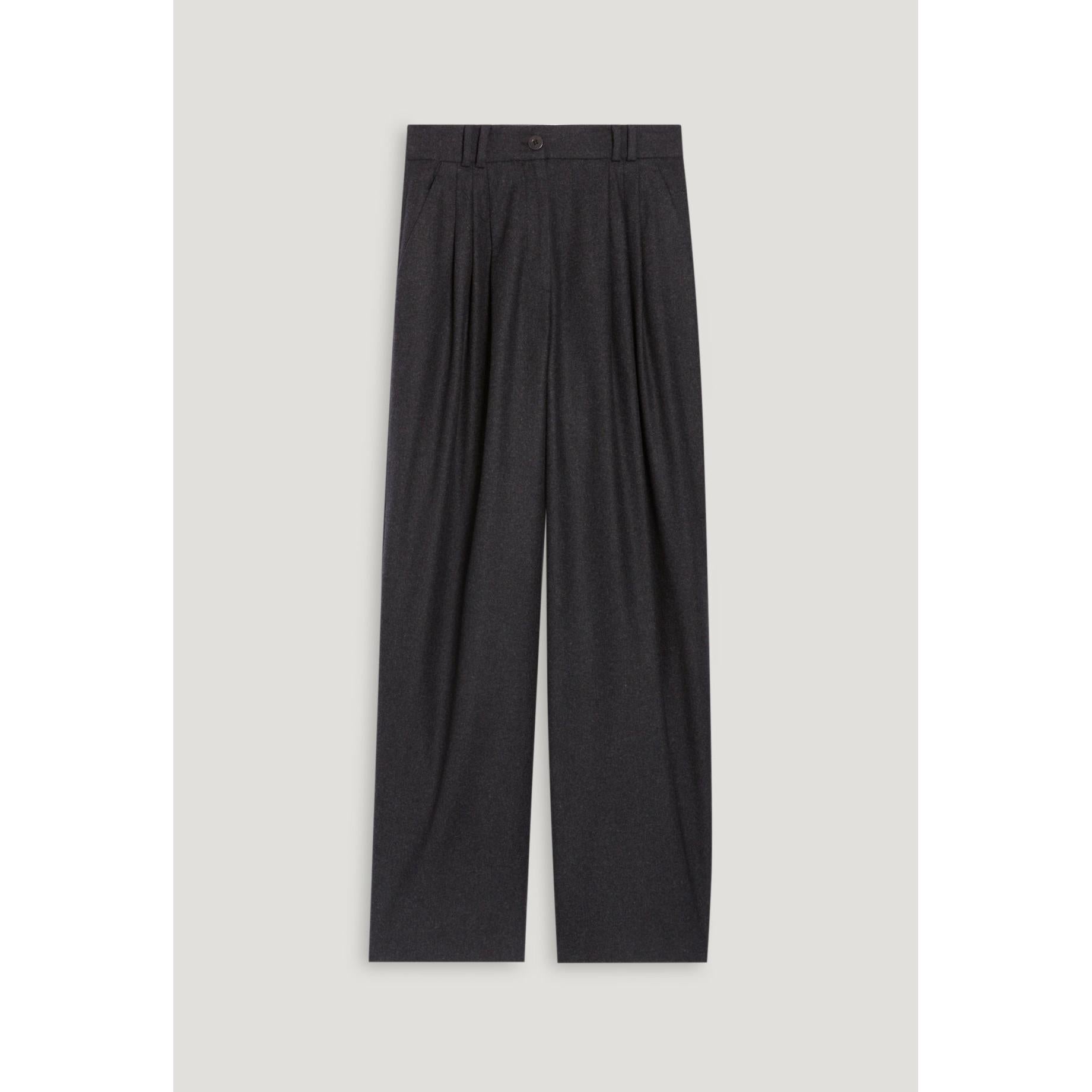 Pantalones anchos gris jaspeado